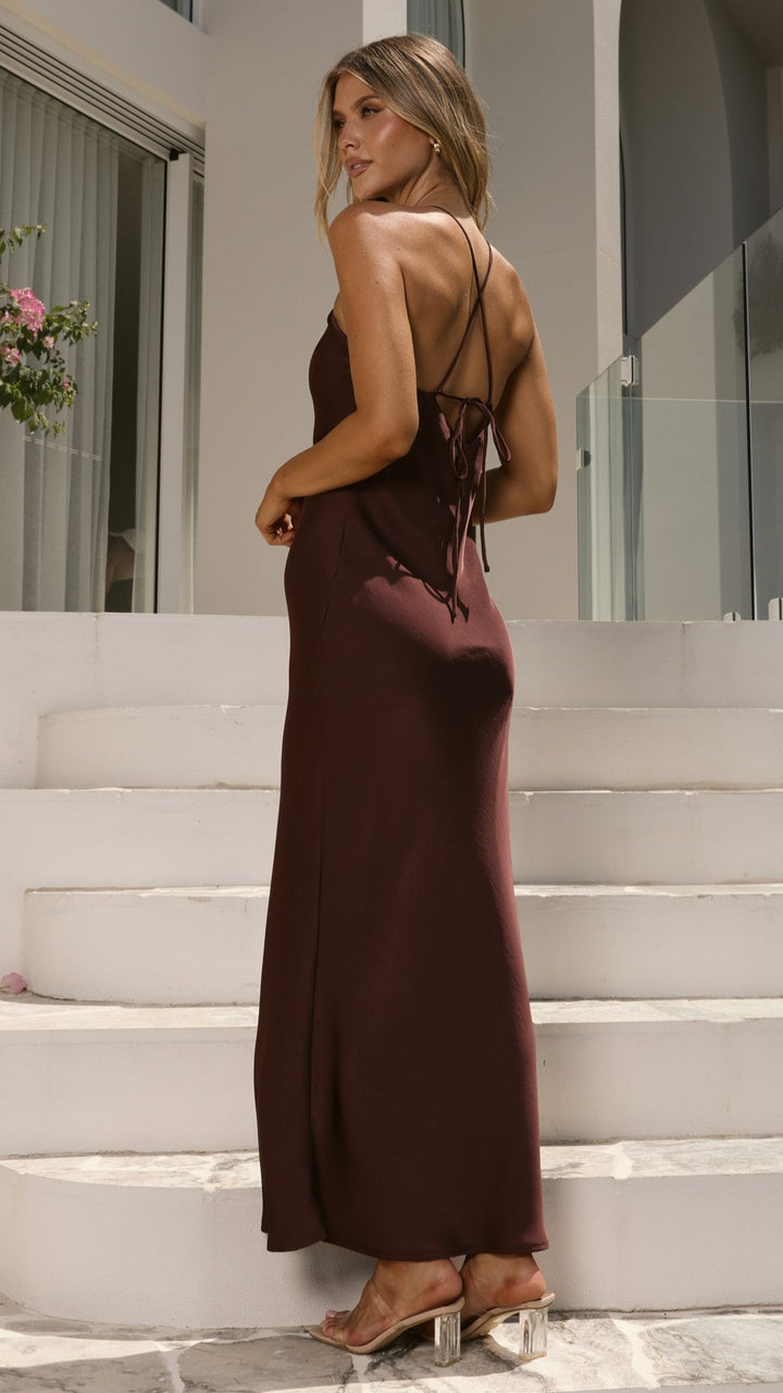 Chiara Maxi Dress - Chocolate - Billy J