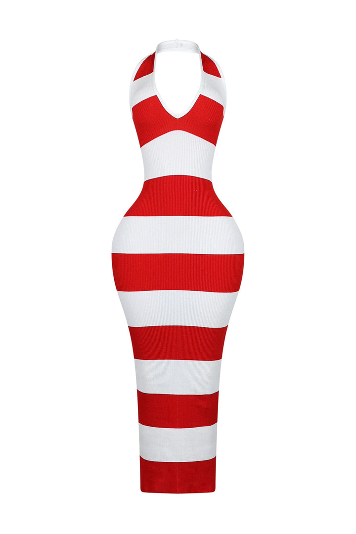 Vestido Largo Minimalista de Franjas