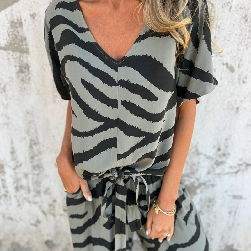 Conjunto Casual Estampado de Cebra