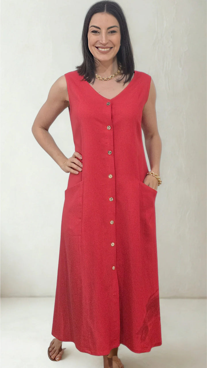 Vestido Casual Chic Vermelho