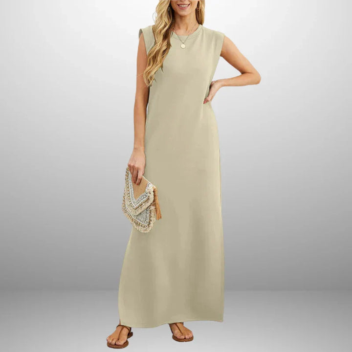 Vestido largo fluido antiarrugas