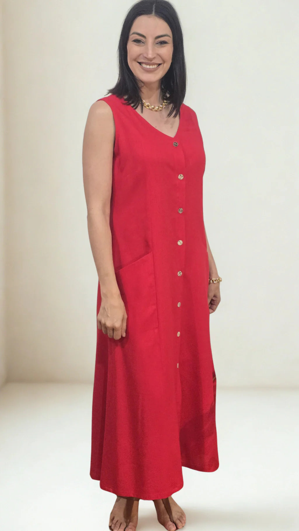 Vestido Casual Chic Vermelho