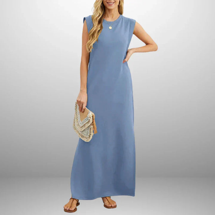 Vestido largo fluido antiarrugas