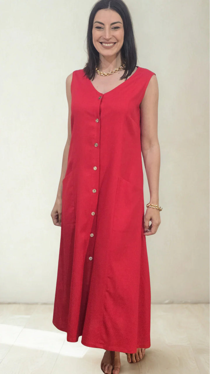 Vestido Casual Chic Vermelho