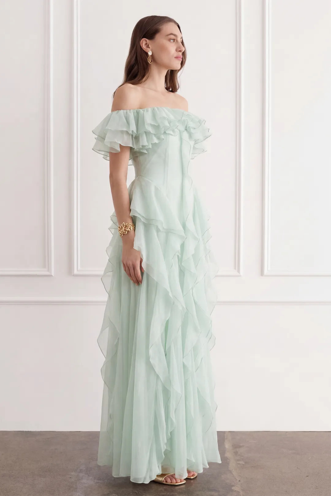 Vestido Maxi Olivia Con Volantes