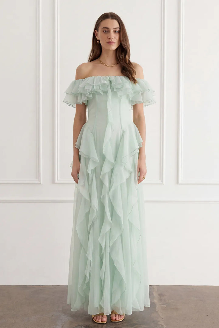 Vestido Maxi Olivia Con Volantes