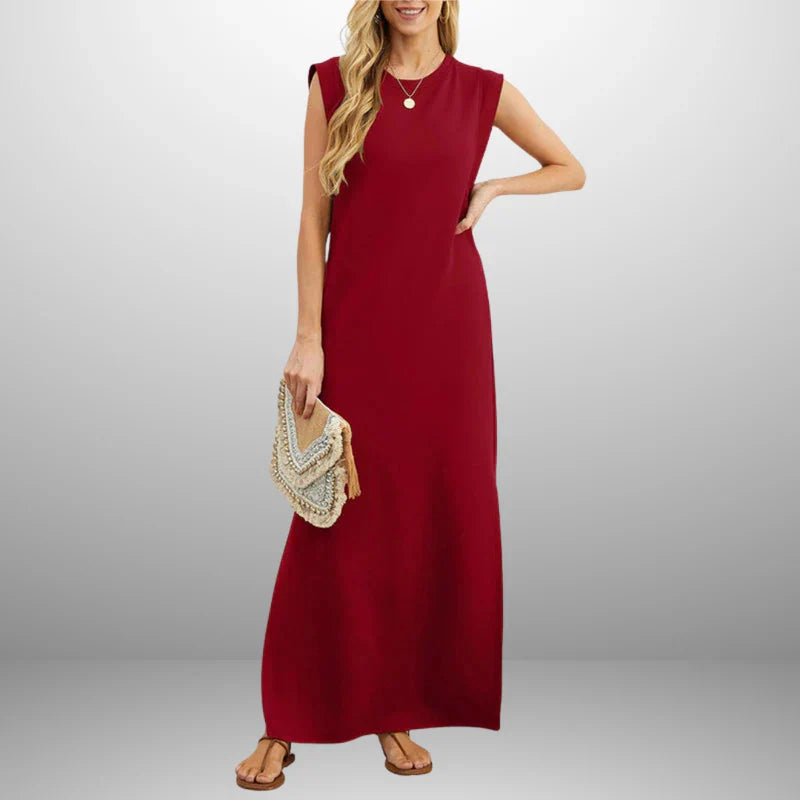 Vestido largo fluido antiarrugas