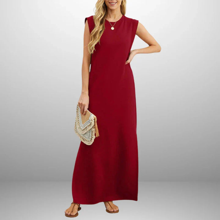 Vestido largo fluido antiarrugas