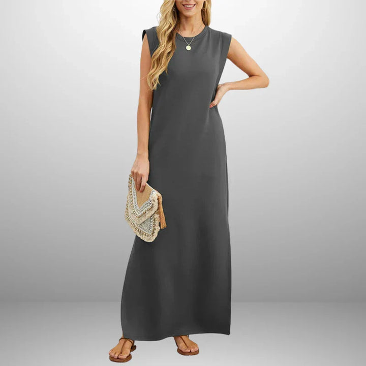 Vestido largo fluido antiarrugas