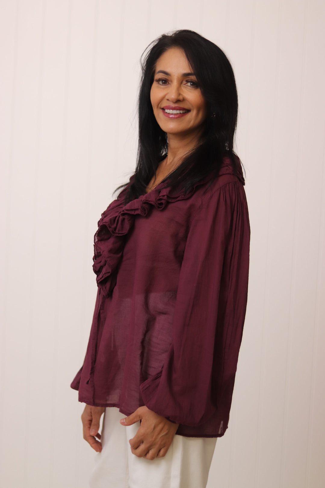 Blusa Gasa Chifón Volantes