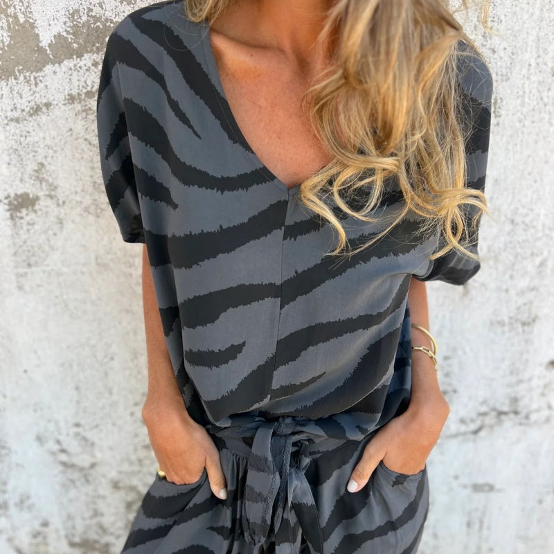 Conjunto Casual Estampado de Cebra