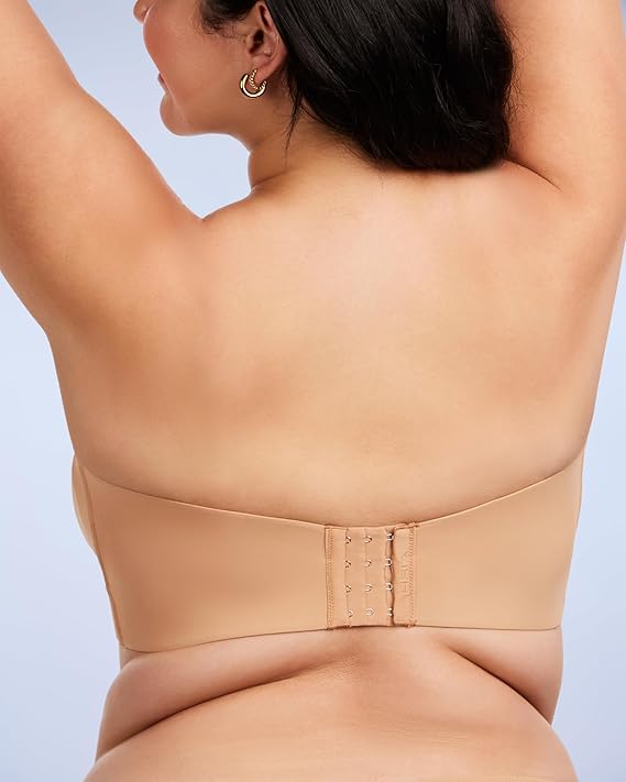Sujetador sin Tirantes de Talla Grande con Aros 2X1