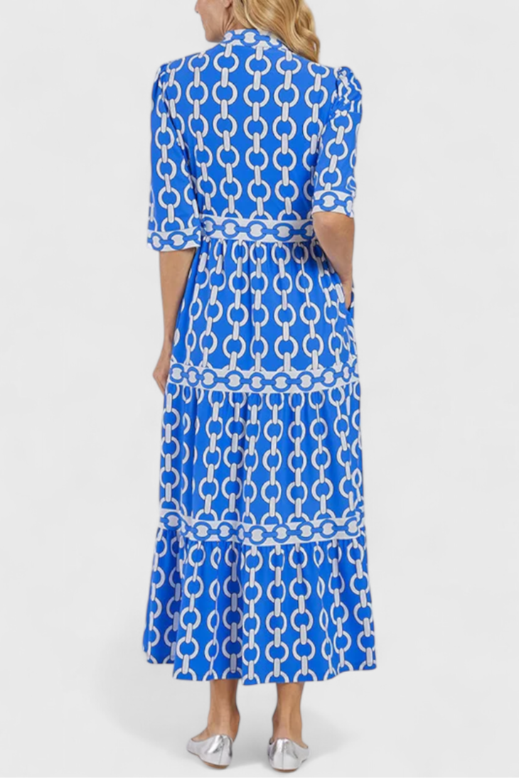 Vestido Midi con Estampado de Cadenas