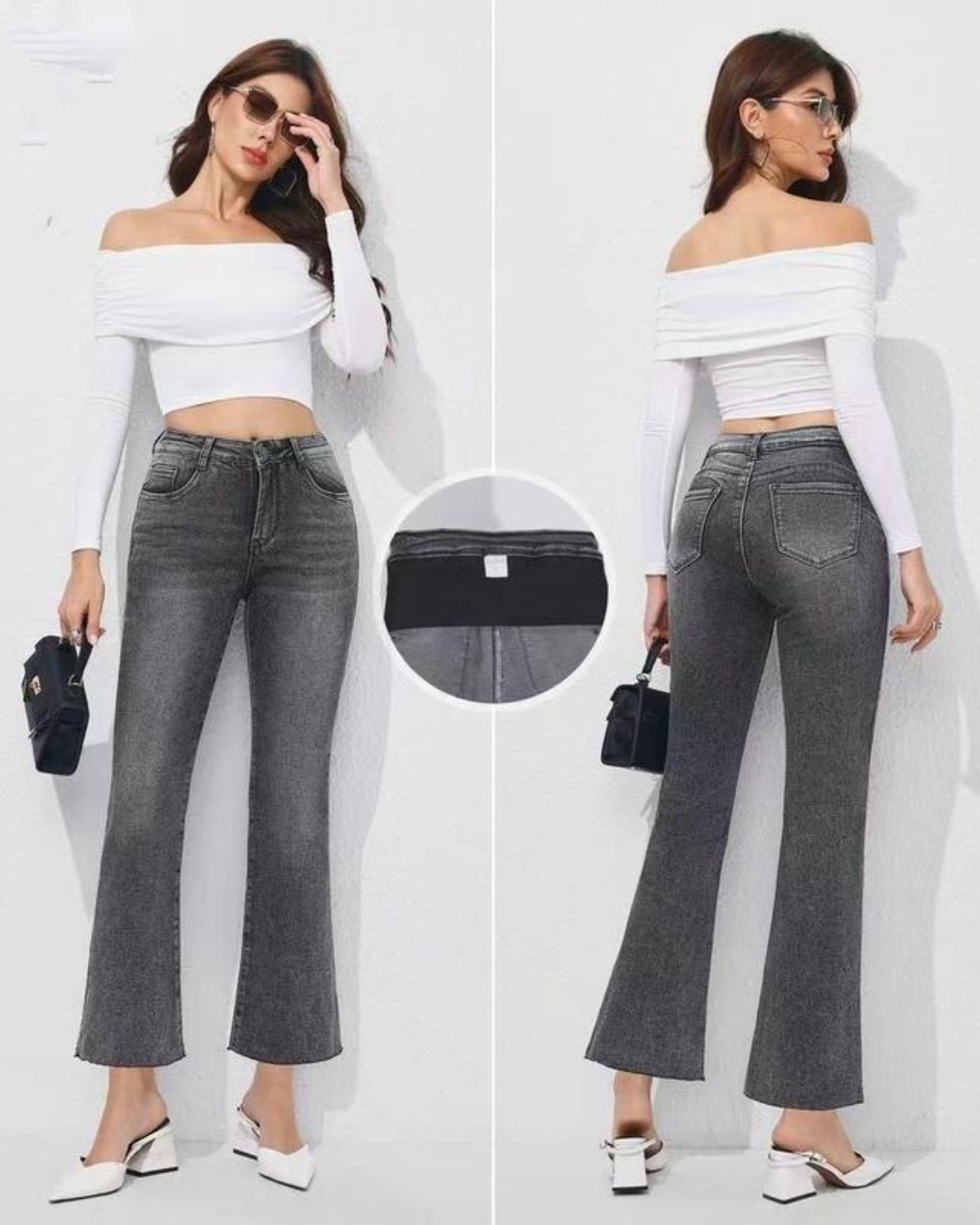 Pantalón recto con faja integrada
