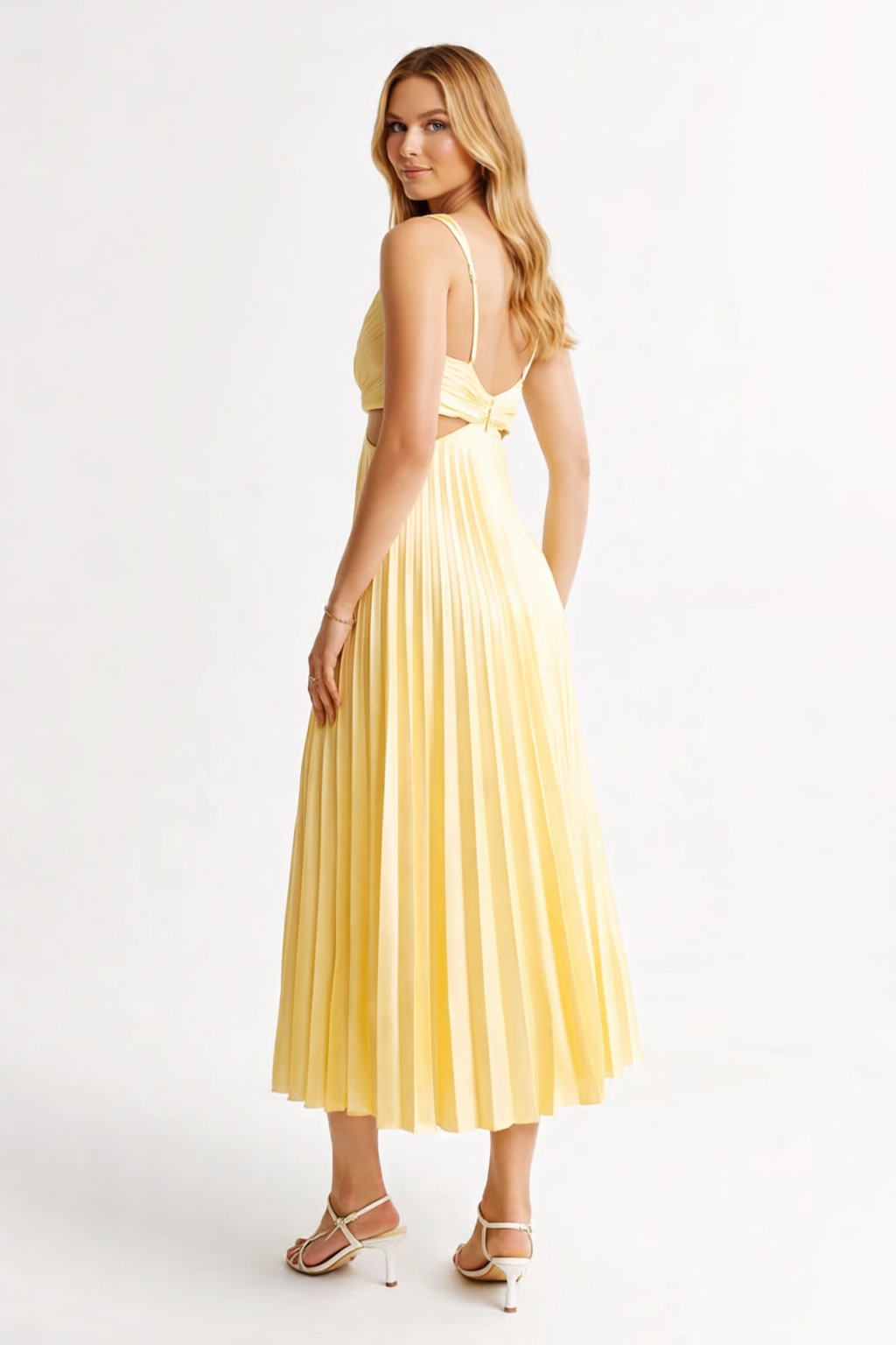 Vestido Midi Plisado Solsticio