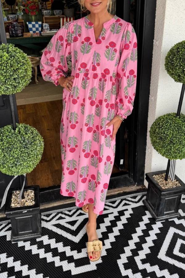 Vestido Midi Floral Print