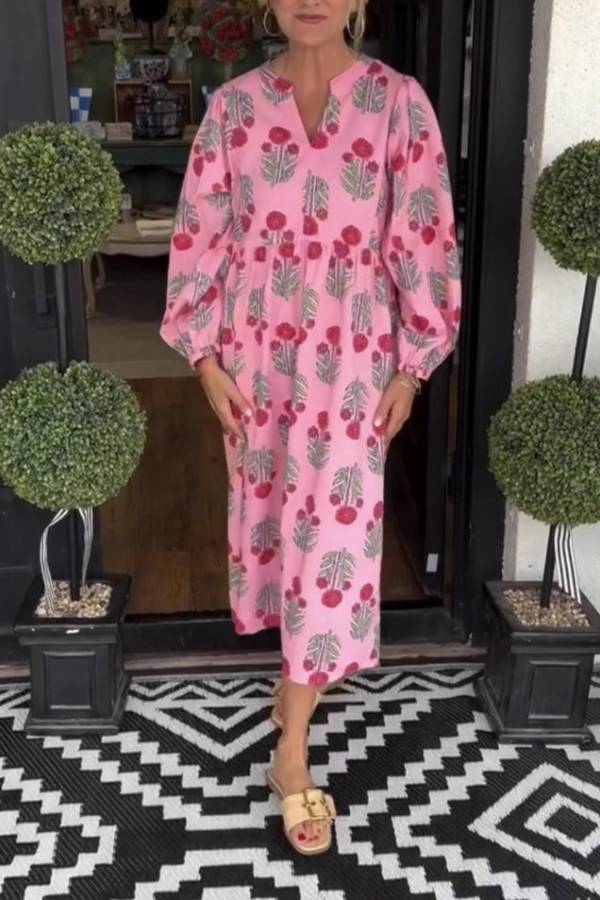 Vestido Midi Floral Print