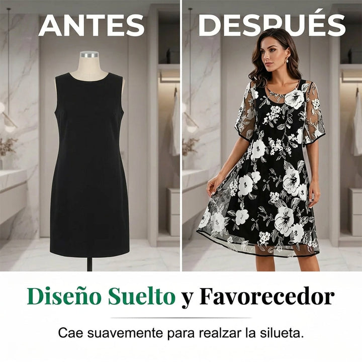 Vestido Capas de Ébano Floral
