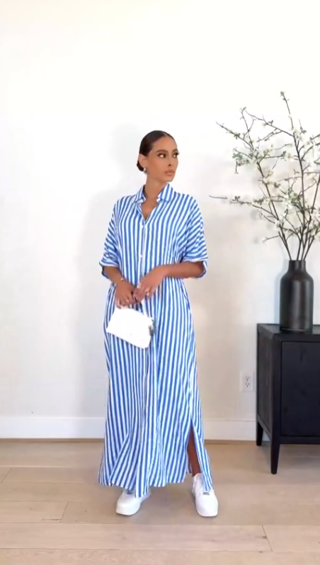 Vestido Estampado de Rayas Claris