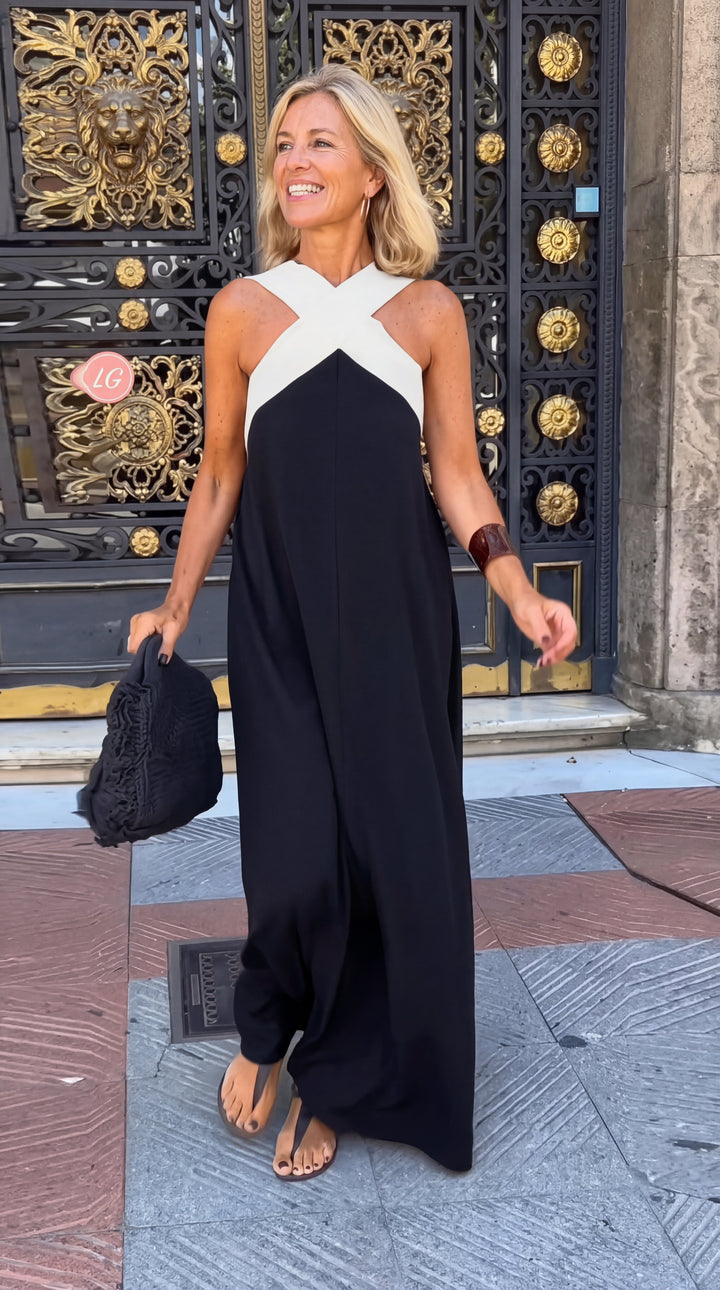 Maxi Vestido Cuello Cruzado Mina