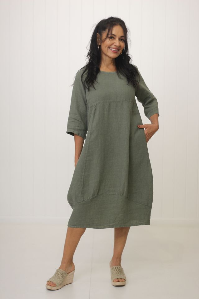 Vestido Midi Lino Serena