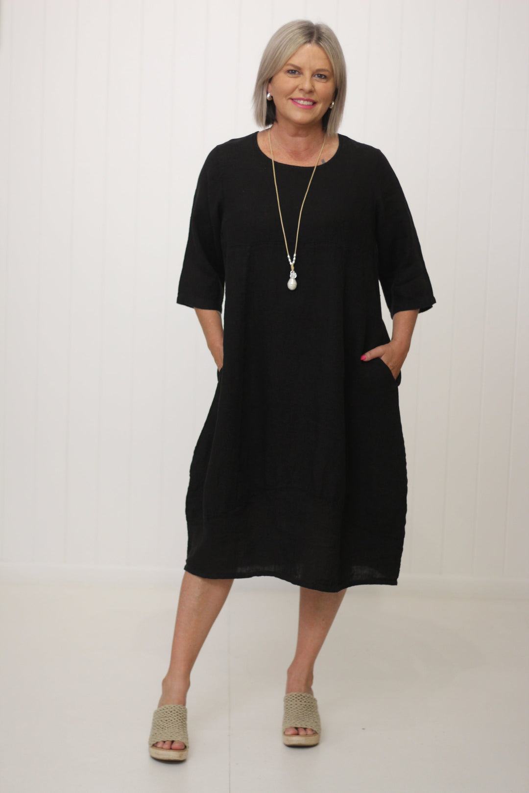 Vestido Midi Lino Serena