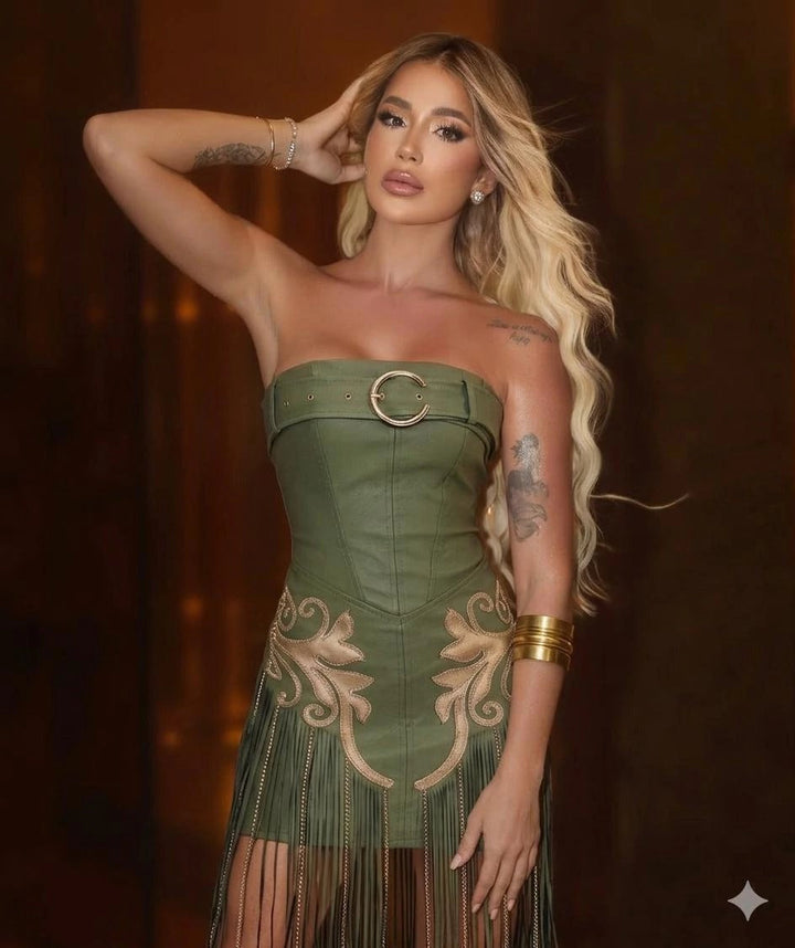 Vestido Midi Western Moderno