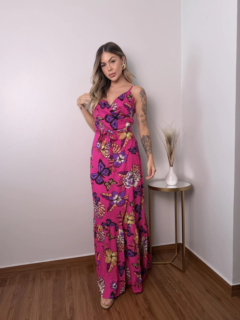 Vestido Envolvente Jardín Exótico