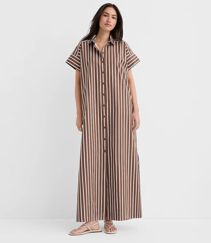 vestido Camisero Rayas Oxford