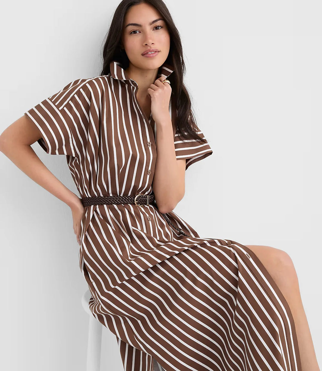 vestido Camisero Rayas Oxford