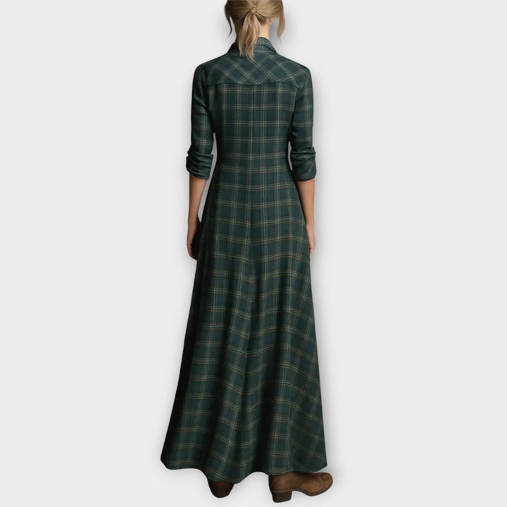 Vestido Camisero Largo a Cuadros