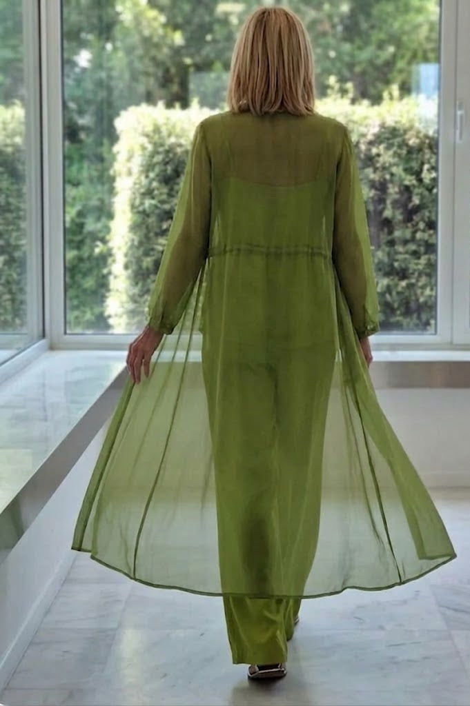 Conjunto de 3 piezas de cristal verde