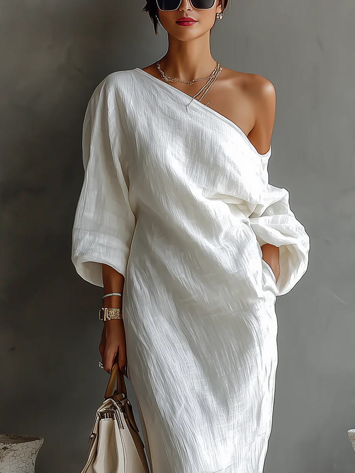 Vestido Lino Escultural Atenas