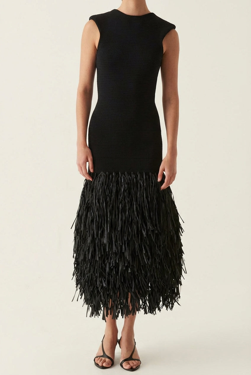 Vestido Largo de Flecos Lesly