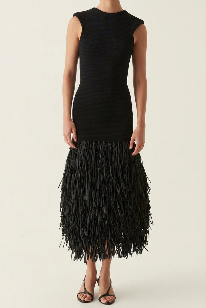 Vestido Largo de Flecos Lesly