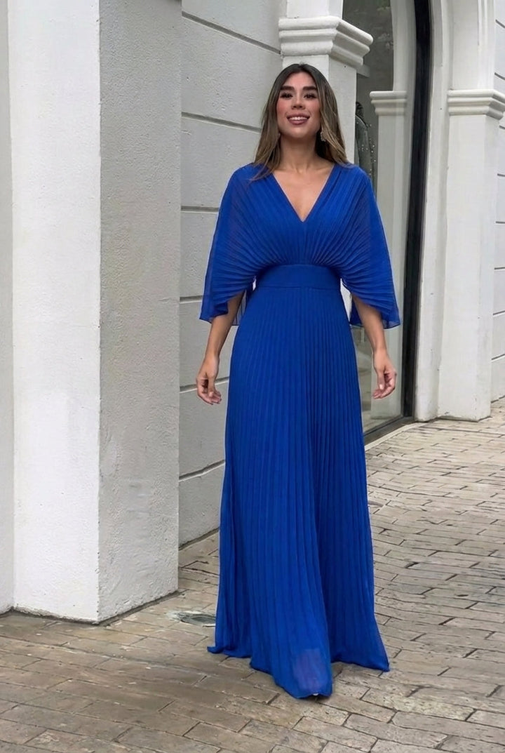 Vestido Plisado Amaranto