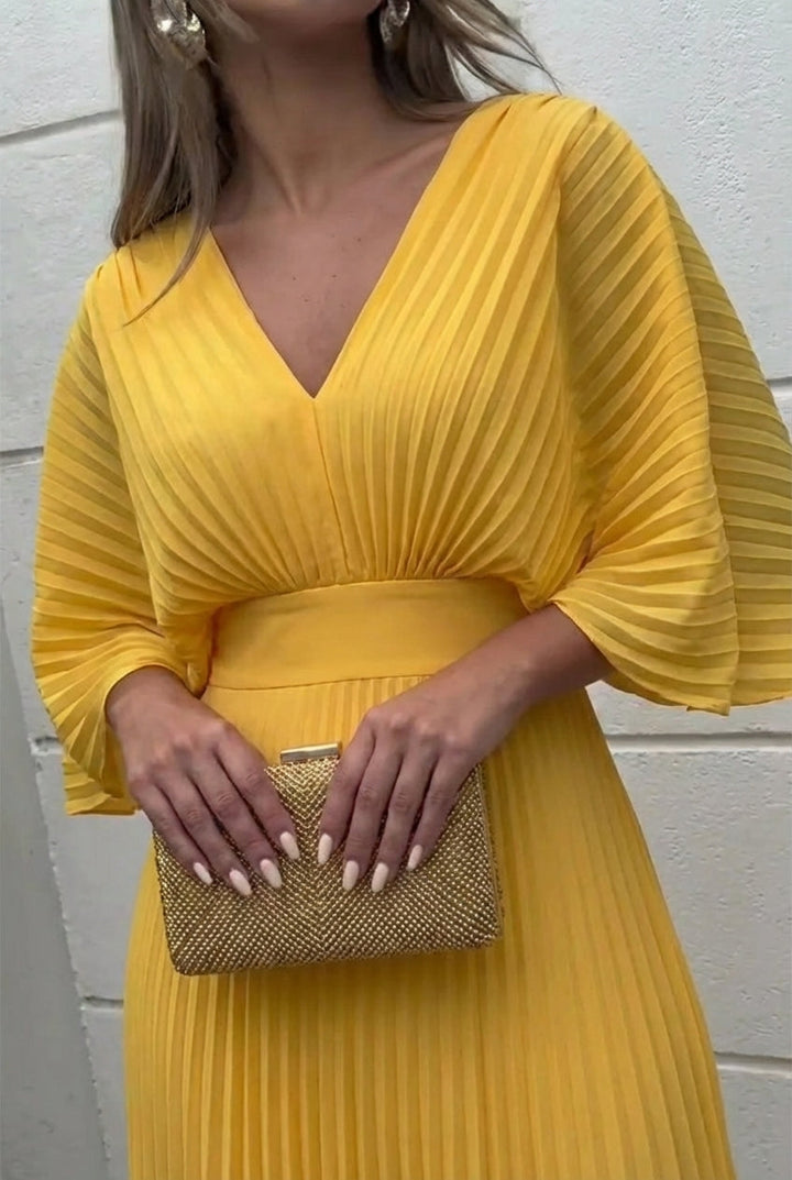 Vestido Plisado Amaranto