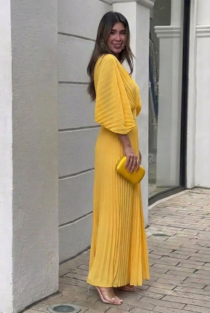 Vestido Plisado Amaranto
