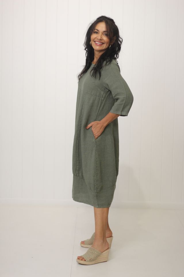 Vestido Midi Lino Serena