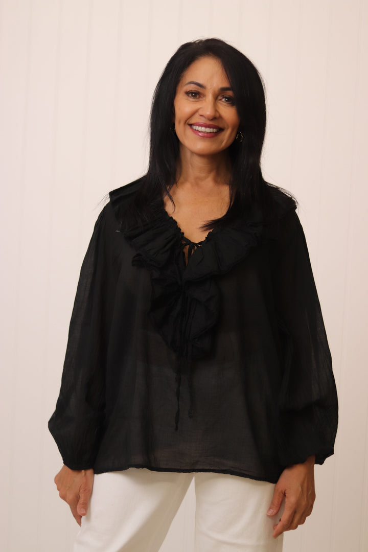 Blusa Gasa Chifón Volantes