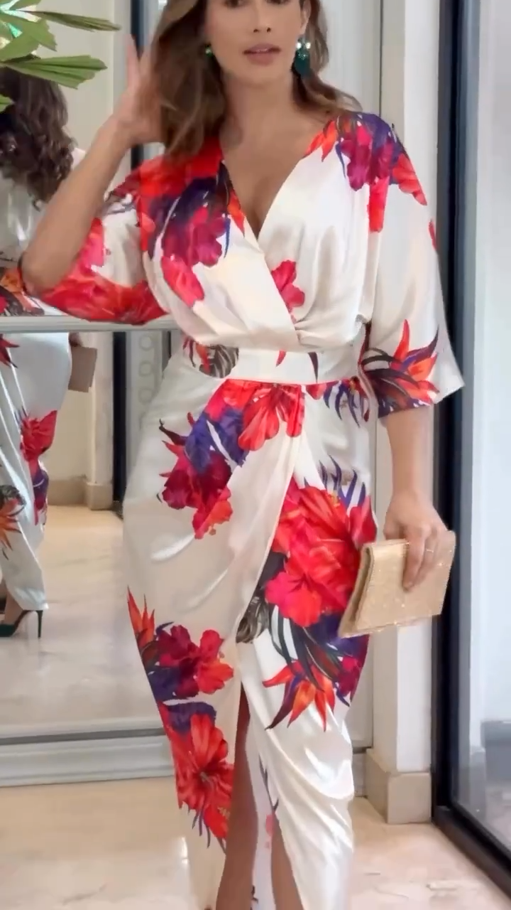 Vestido Satén Flora Imperial