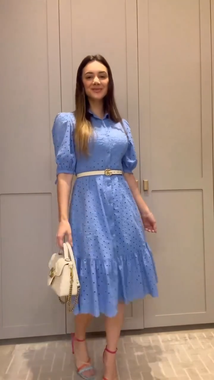 Vestido Camisero Azul Celeste
