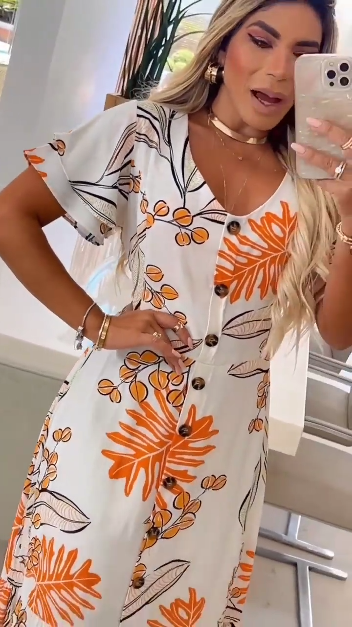 Vestido "Tropic Coral Maxi"