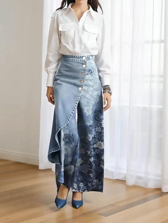 Vaquero Estampado vanguardista