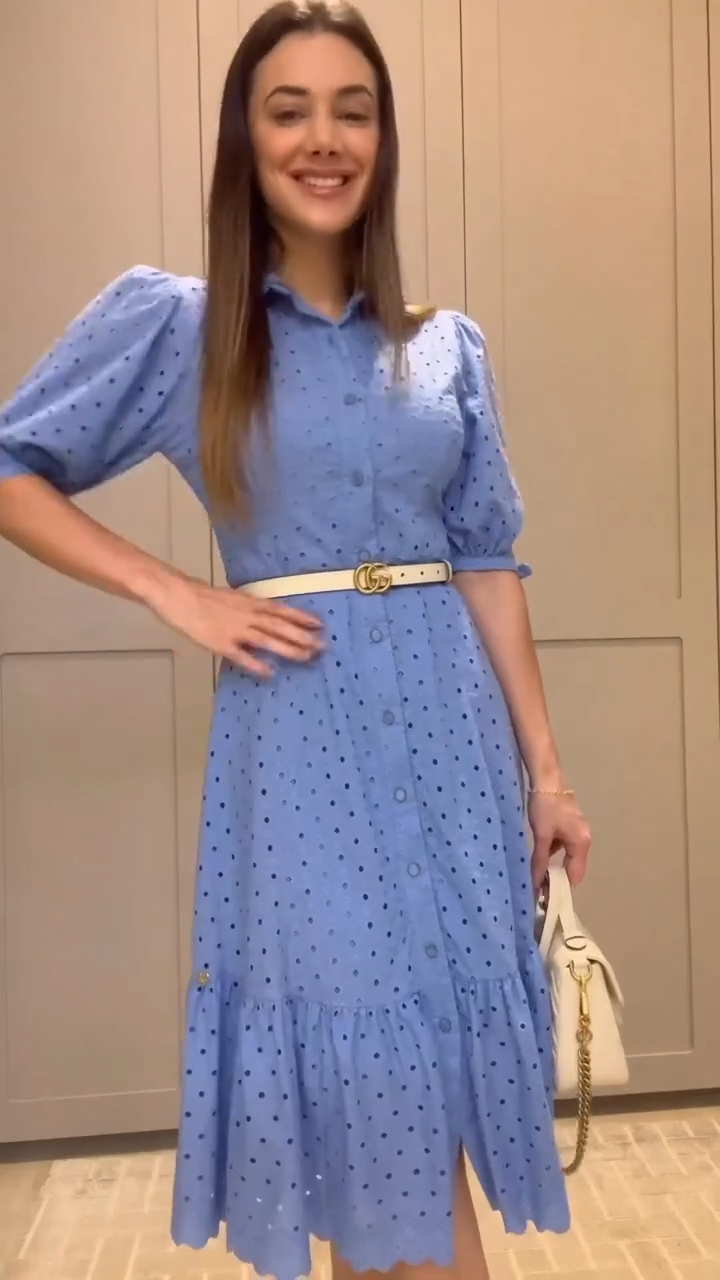 Vestido Camisero Azul Celeste