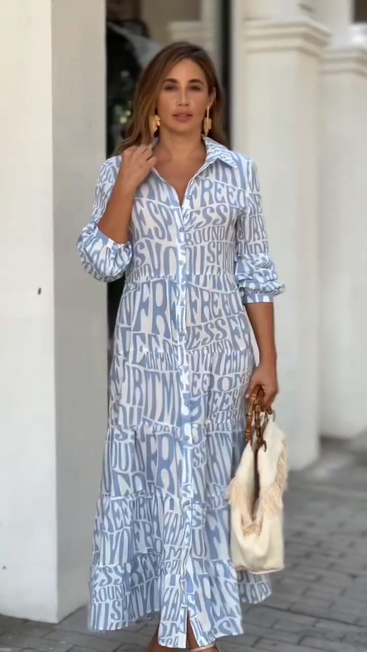 Vestido Camisero Maxi Lettering