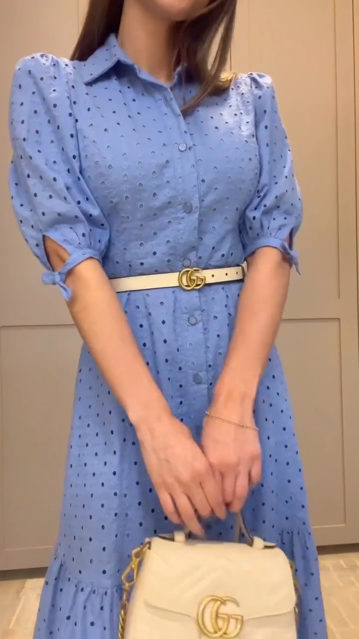 Vestido Camisero Azul Celeste