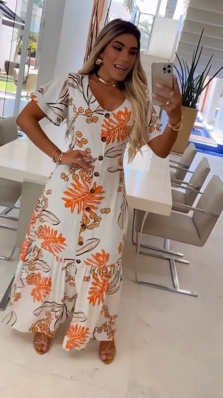 Vestido "Tropic Coral Maxi"