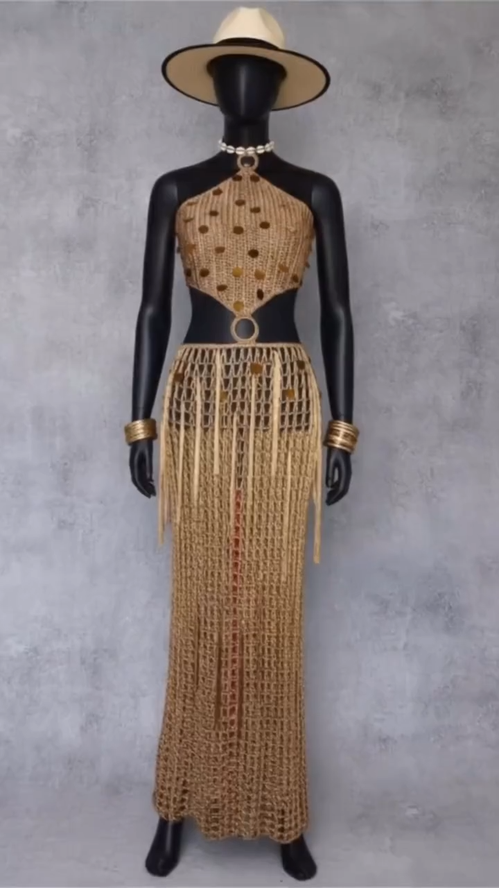 Vestido Crochet Golden Sands