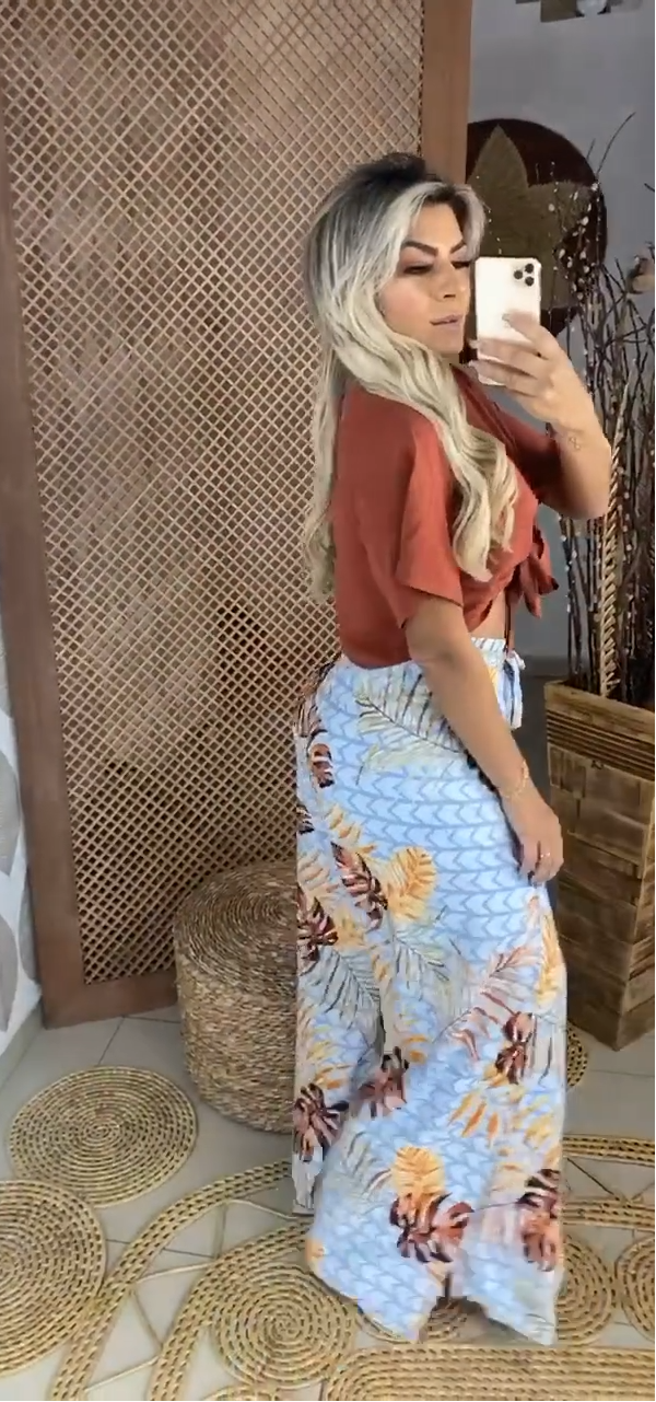 Pantalón Palazzo Tropical Oasis
